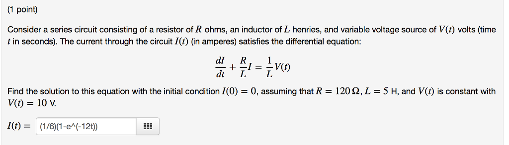 Solved 1 Point Consider A Series Circuit Consisting Of Chegg Com