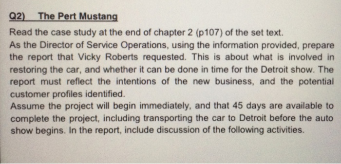 The pert mustang case study picture