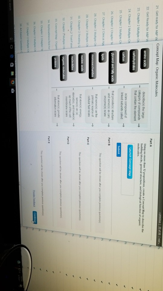 Mastering A And P Concept Map Answers Solved: Organic Molecules Amino Acids Carbohydrates Carbon 