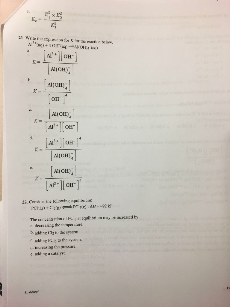 Solved K2 K 21 Write The Expression For K For The React Chegg Com