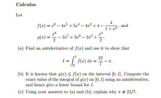 Calculus Let F X X 6 4x 5 5x 4 4x 2 4 Chegg Com