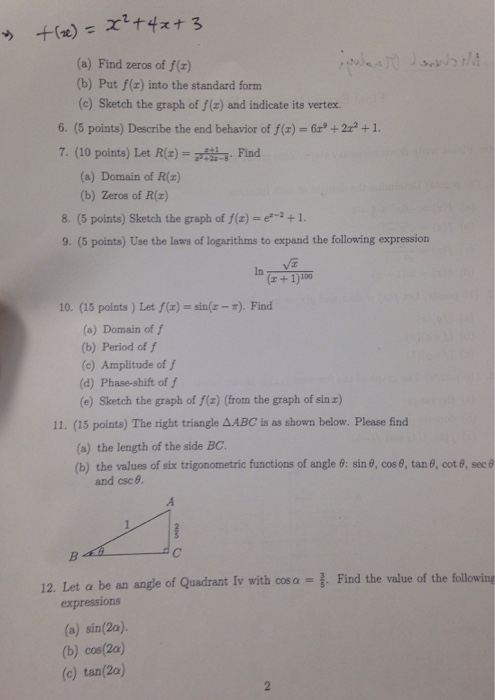 F X X 2 4x 3 Find Zeros Of F X Put F X Chegg Com