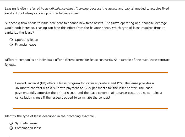 Solved 1 Leases And Financial Statements Aa Aa A Lease I Chegg Com