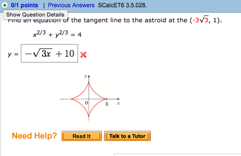 Solved Find An Equation Of The Tangent Line To The Astroi Chegg Com