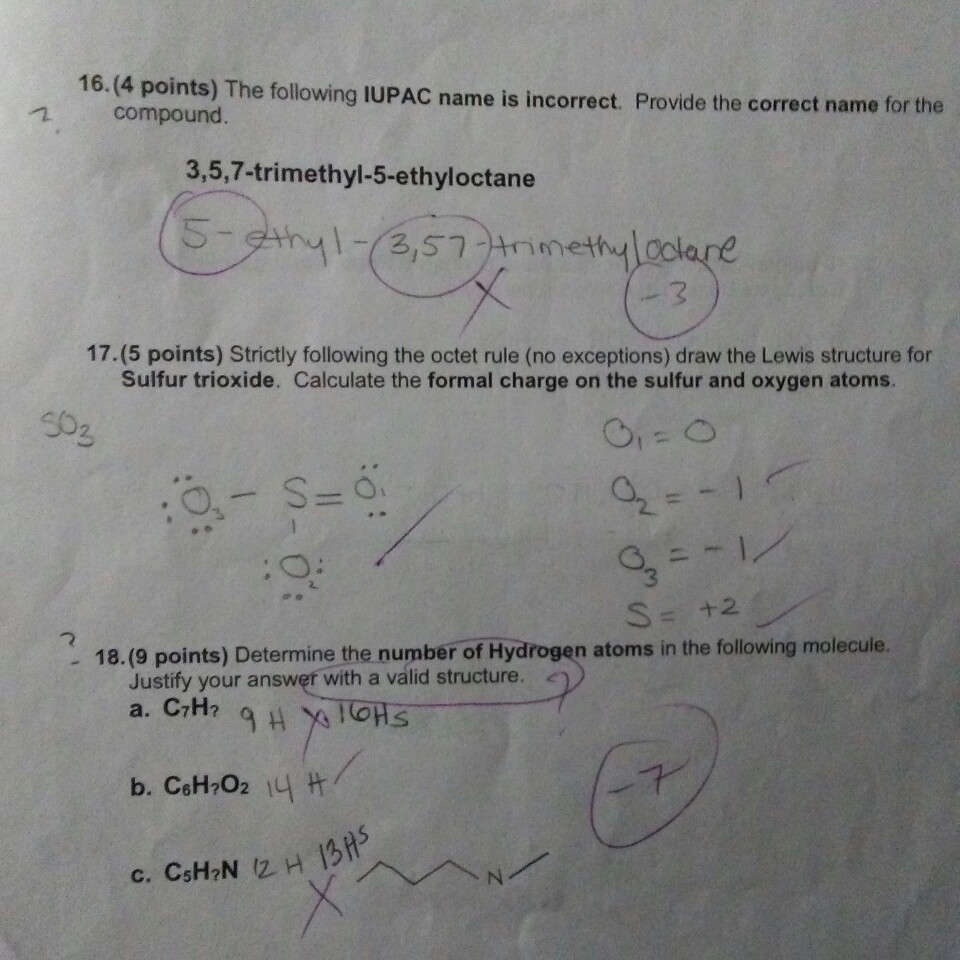 Solved 16 4 Points The Following Iupac Name Is Incorrec