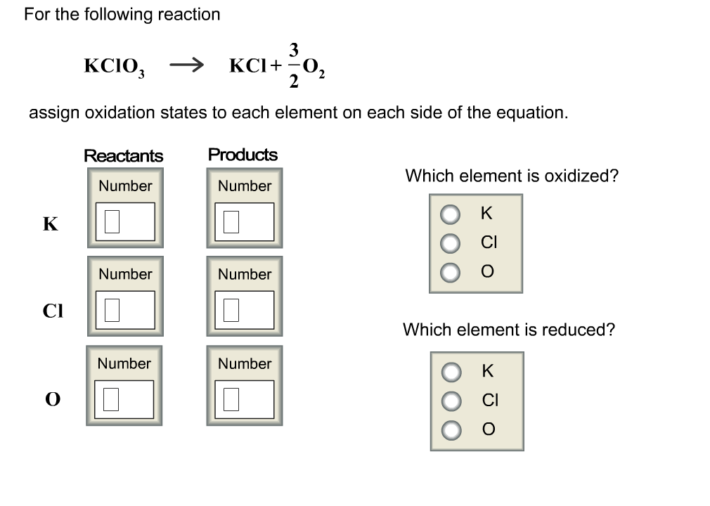 Kci na. Équation oxidation Reaction. Схема kclo7. Which equation shows an oxidation Reaction?*. Reducing element.