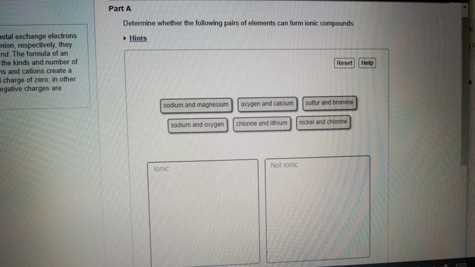 Solved: Part A Determine Whether The Following Pairs Of El ...