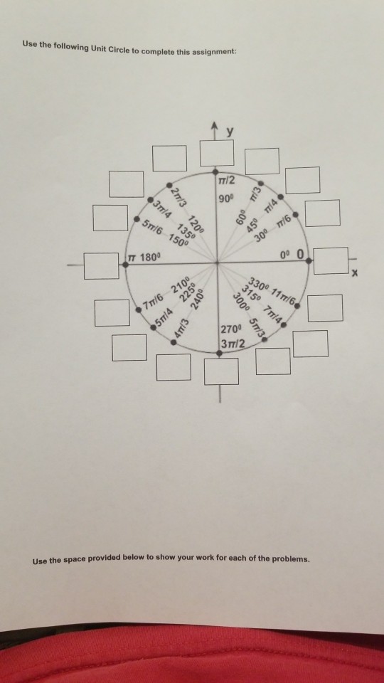 4.4 the unit circle homework answers flamingo math picture