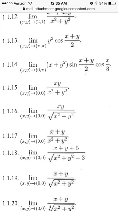 Find The Limit Lim X Y Rightarrow 2 1 X Chegg Com