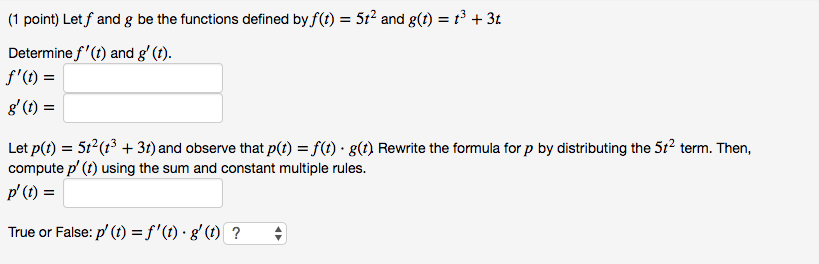 Solved Let F And G Be The Functions Defined By F T 5t Chegg Com