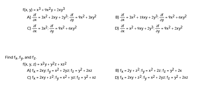 Solved F X Y X 3 9x 2y 2xy 3 Partial Differential Chegg Com