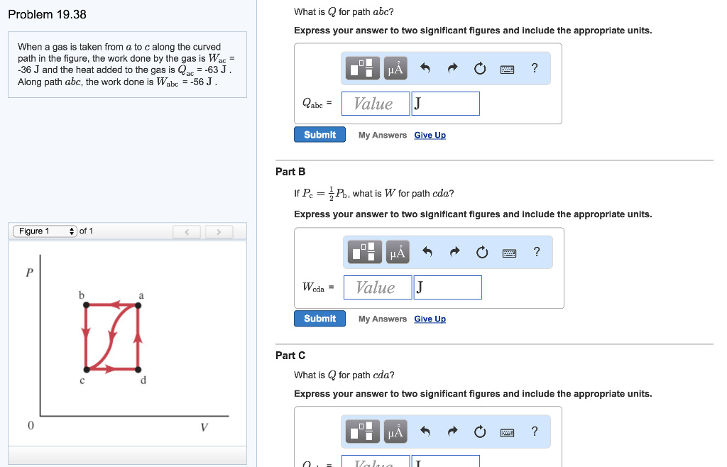 Solved Problem 19 38 What Is Q For Path Abc Express Your Chegg Com