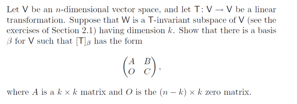 Solved Let V Be An N Dimensional Transformation Suppose Chegg Com