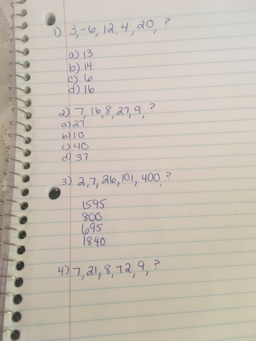 Solved What S The Number That Go In These Sequences 3 Chegg Com