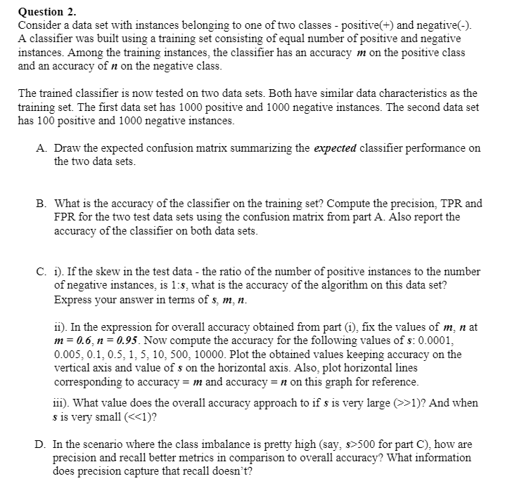 positive and negative training data