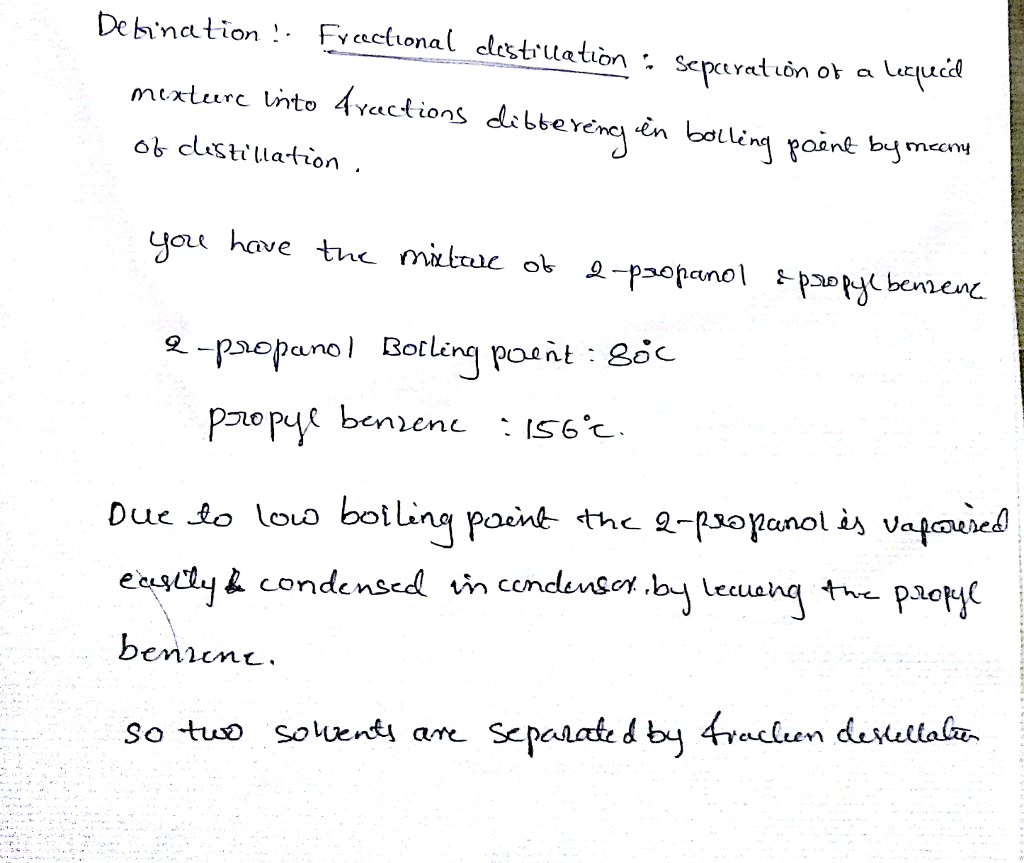 Solved Could Someone Help With My Lab Report For Organic Could Someone Help With My Lab Report For Organic Chemistry Fractional Liquid Distillation I Need Help On The Discussion Part I Believe I Have Propanol