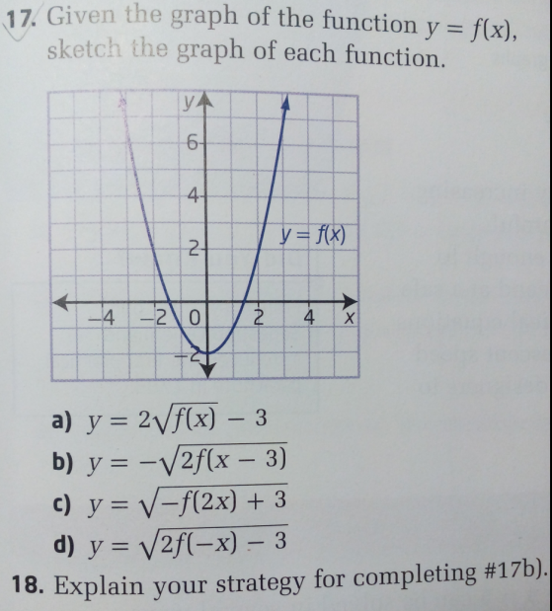 Solved 17 Given The Graph Of The Function Y Fx Sketch