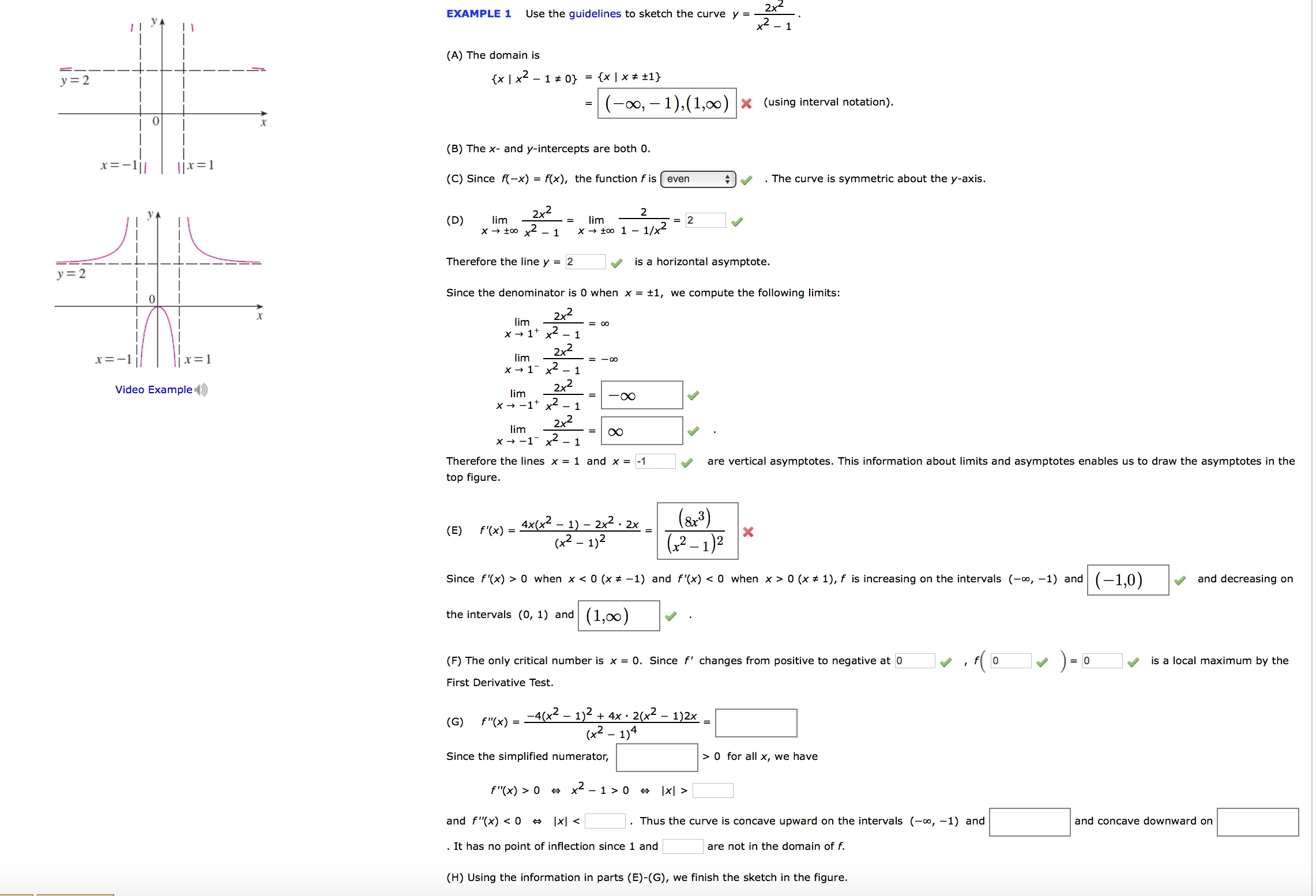 Solved Use The Guidelines To Sketch The Curve Y 2x 2 X Chegg Com