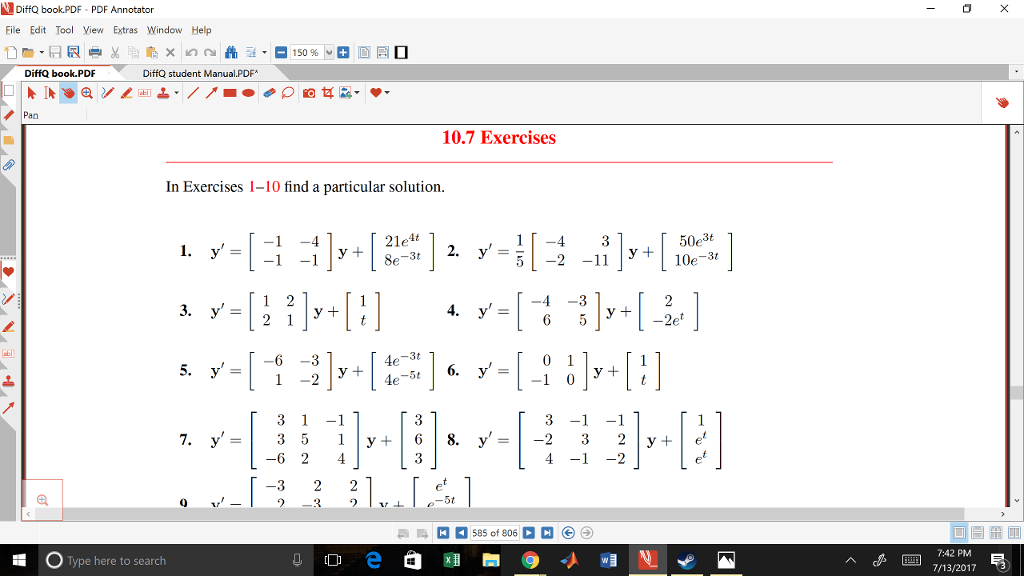 Solved Solve In Exercises 1 10 Find A Particular Solution Chegg Com