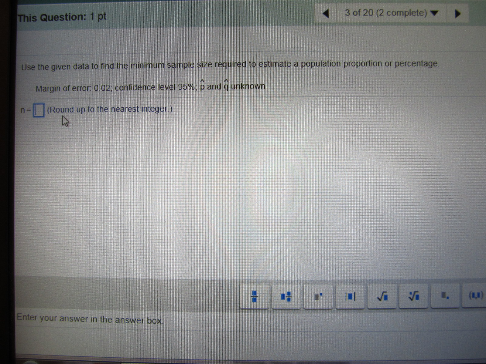The Use Given Solved: Sample Data To Size The Find Minimum ...