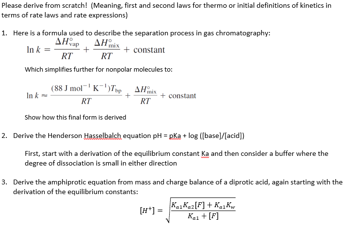 Solved Please Derive From Scratch Meaning First And Se Chegg Com