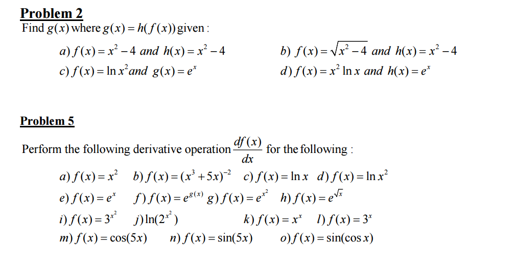 Solved Find G X Where G X H F X Given F X X 2