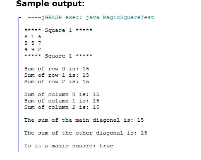 magic square java code