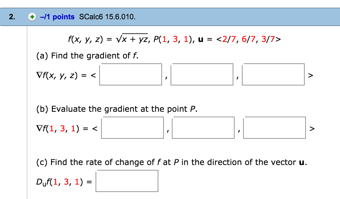 Solved F X Y Z Square Root X Yz P 1 3 1 U Chegg Com