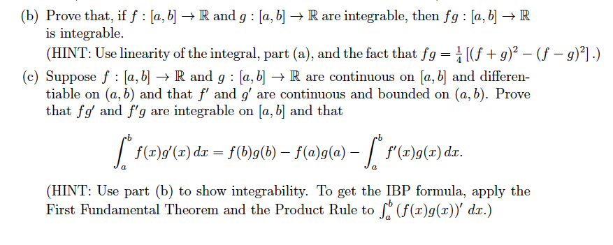 Solved B Prove That If F La B R And G A Br Are Integ