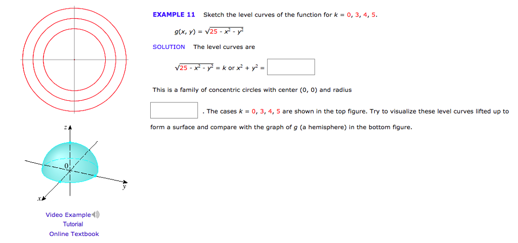 Solved Example 11 Sketch The Level Curves Of The Function Chegg Com