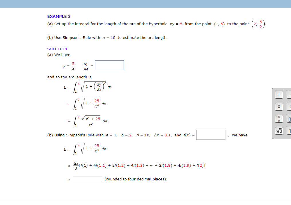 Solved Example 3 A Set Up The Integral For The Length O Chegg Com