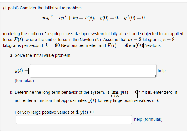 Solved 1 Point Consider The Initial Value Problem My Chegg Com