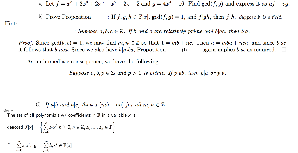 Solved Let F X 5 2x 4 2x 3 X 2 2x 2 And G 4 Chegg Com