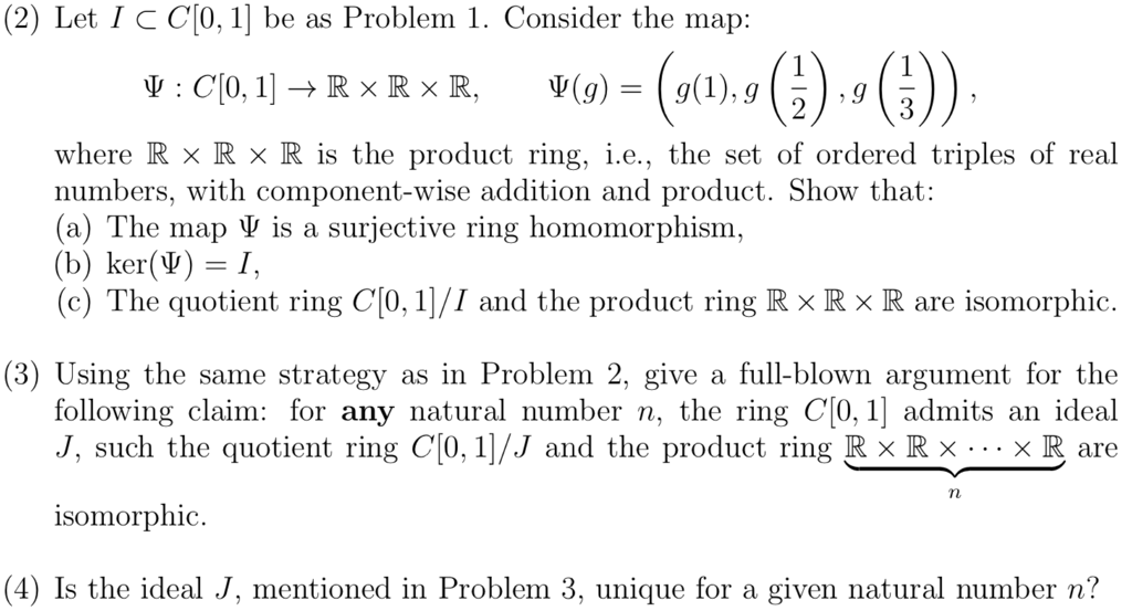 Solved 2 Let Icc 0 1 Be As Problem 1 Consider The Ma Chegg Com