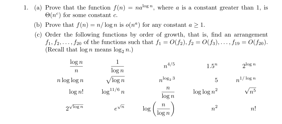 Solved Prove That The Function F N Na Log N Where A I Chegg Com