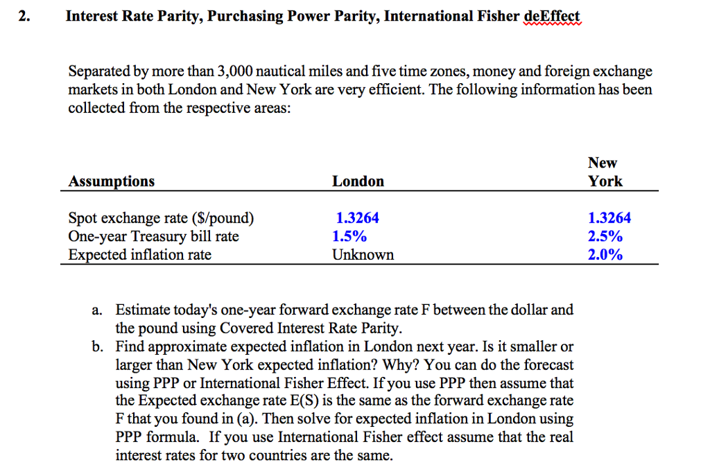 S!   olved 2 Interest Rate Parity Purchasing Power Parity I - 