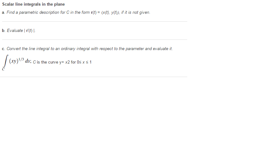 Solved Find A Parametric Description For C In The Form R Chegg Com