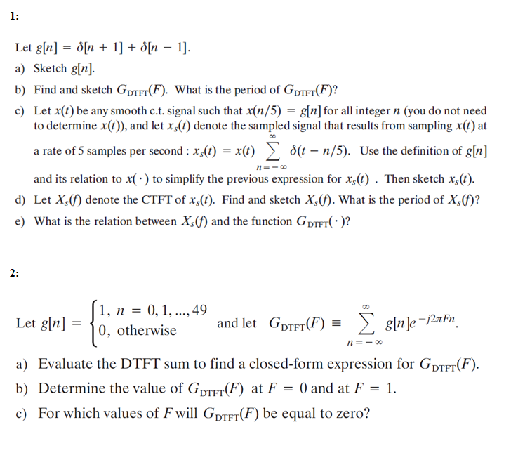 Solved Let G N Delta N 1 Delta N 1 Sketch G N Chegg Com