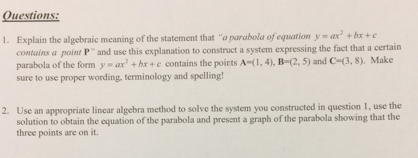 Solved Explain The Algebraic Meaning Of The Statement Tha Chegg Com