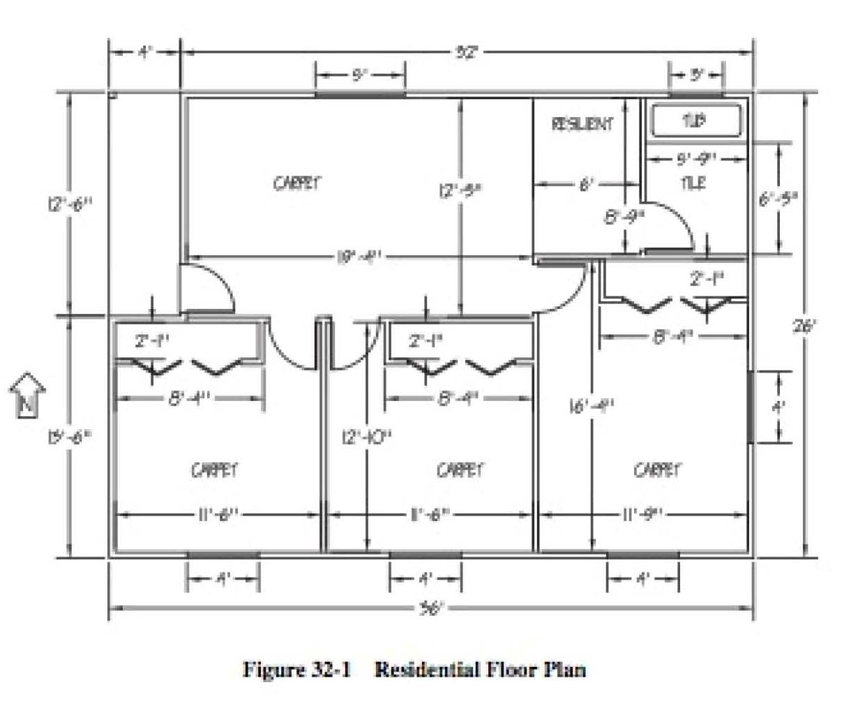 Solved Determine The Number Of Square Feet Of Resilient F