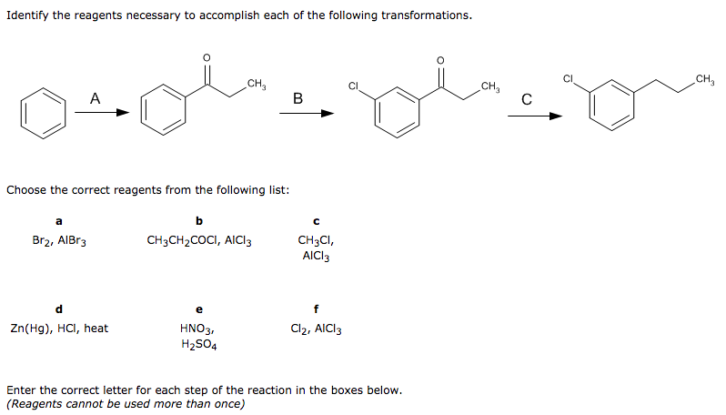 Solved Identify The Reagents Necessary To Each