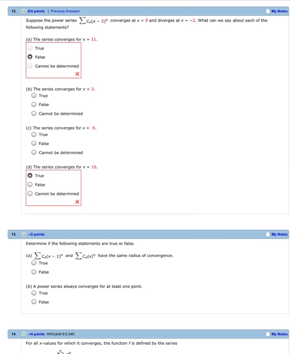 Suppose The Power Series Summation Cn X 5 N Con Chegg Com