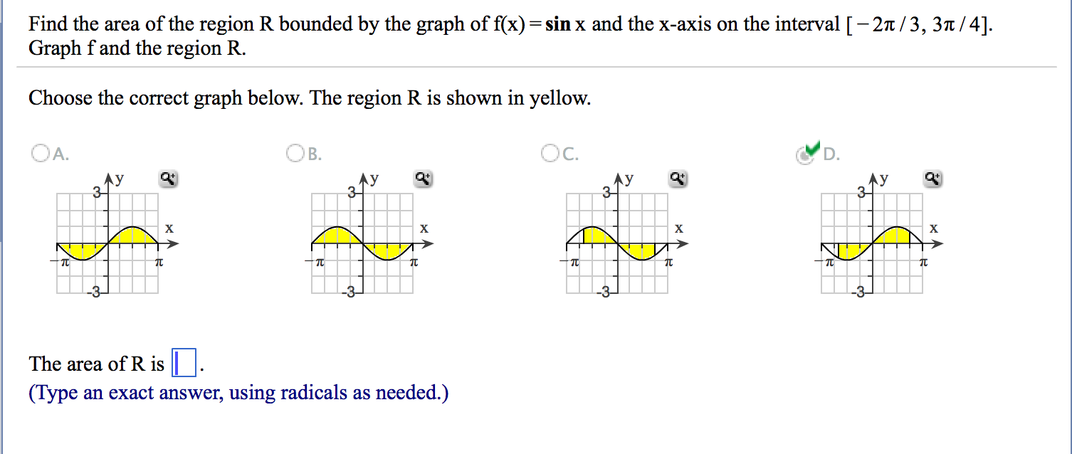 Solved Find The Area Of The Region R Bounded By The Graph Chegg Com