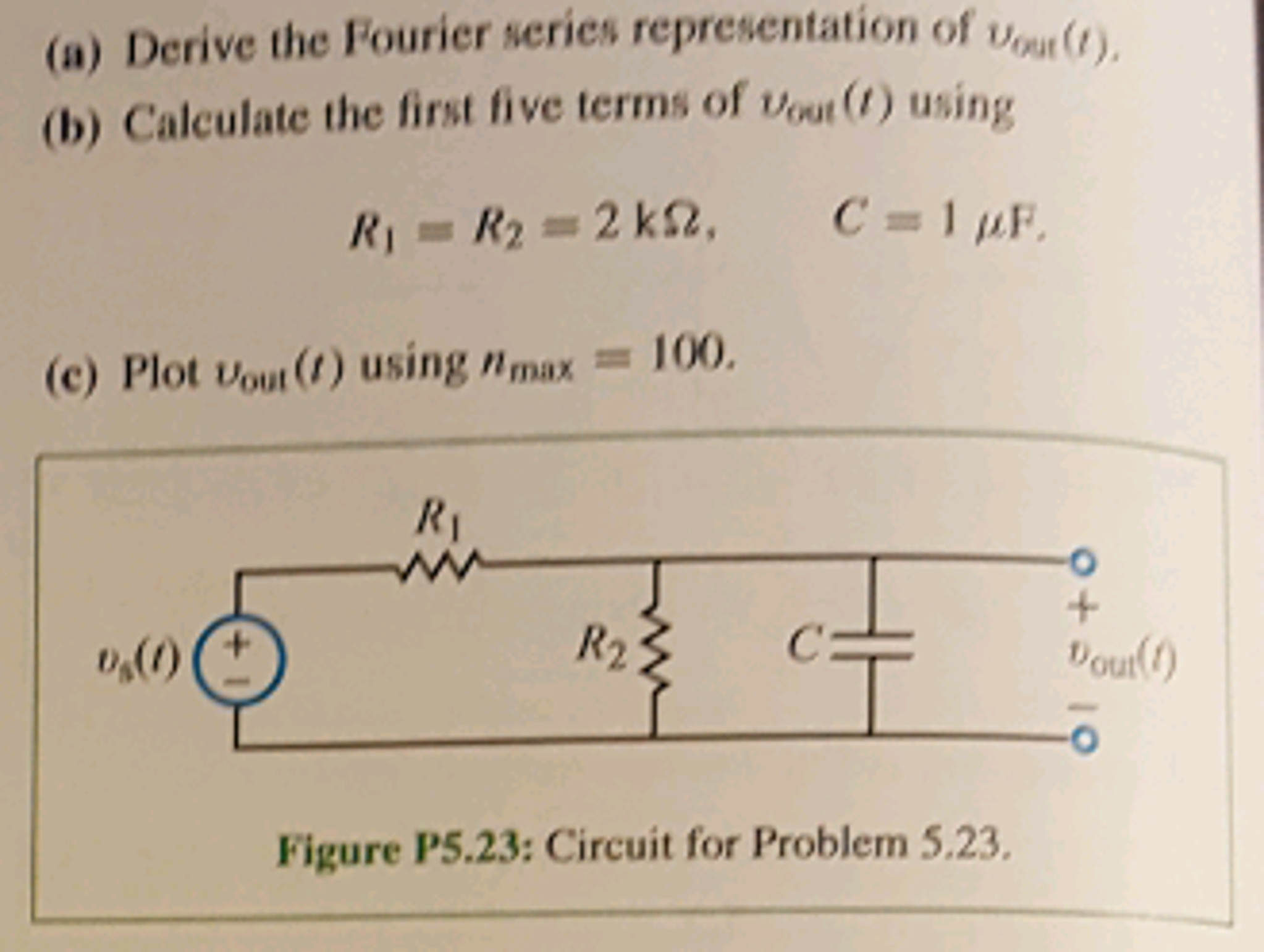 Solved 5 23 The Voltage Source Vs T In The Circuit Of F Chegg Com