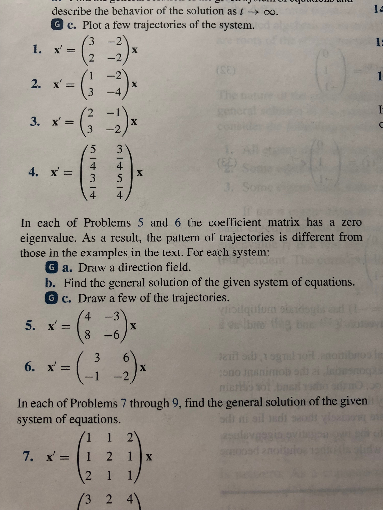 Solved Describe The Behavior Of The Solution As T Oo G C Chegg Com