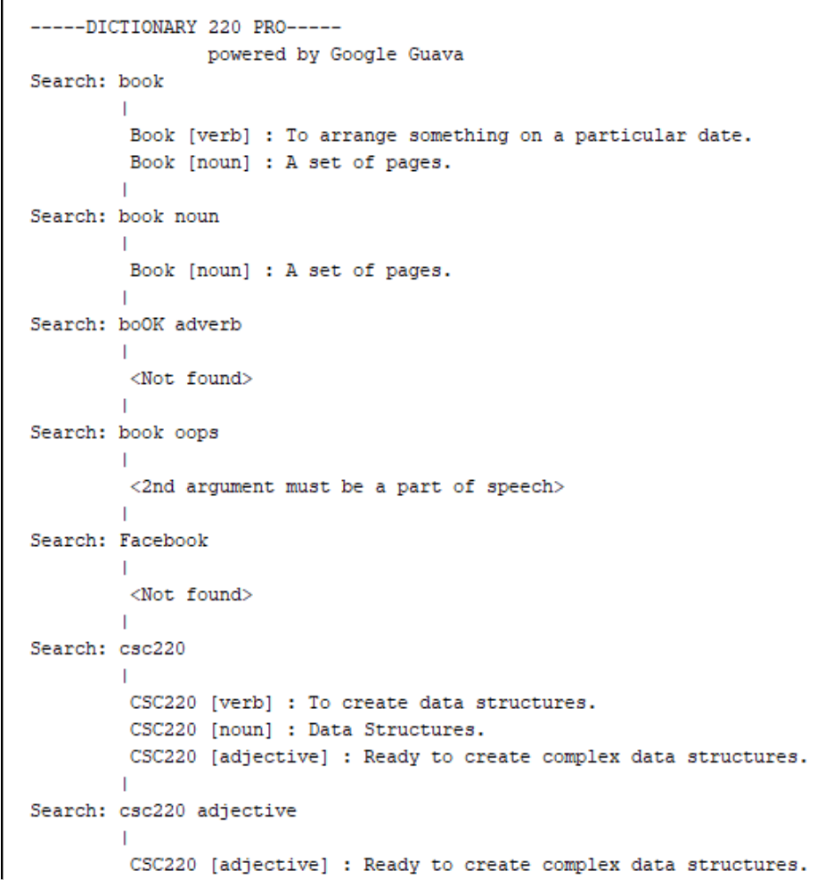 Java dictionary implementation image