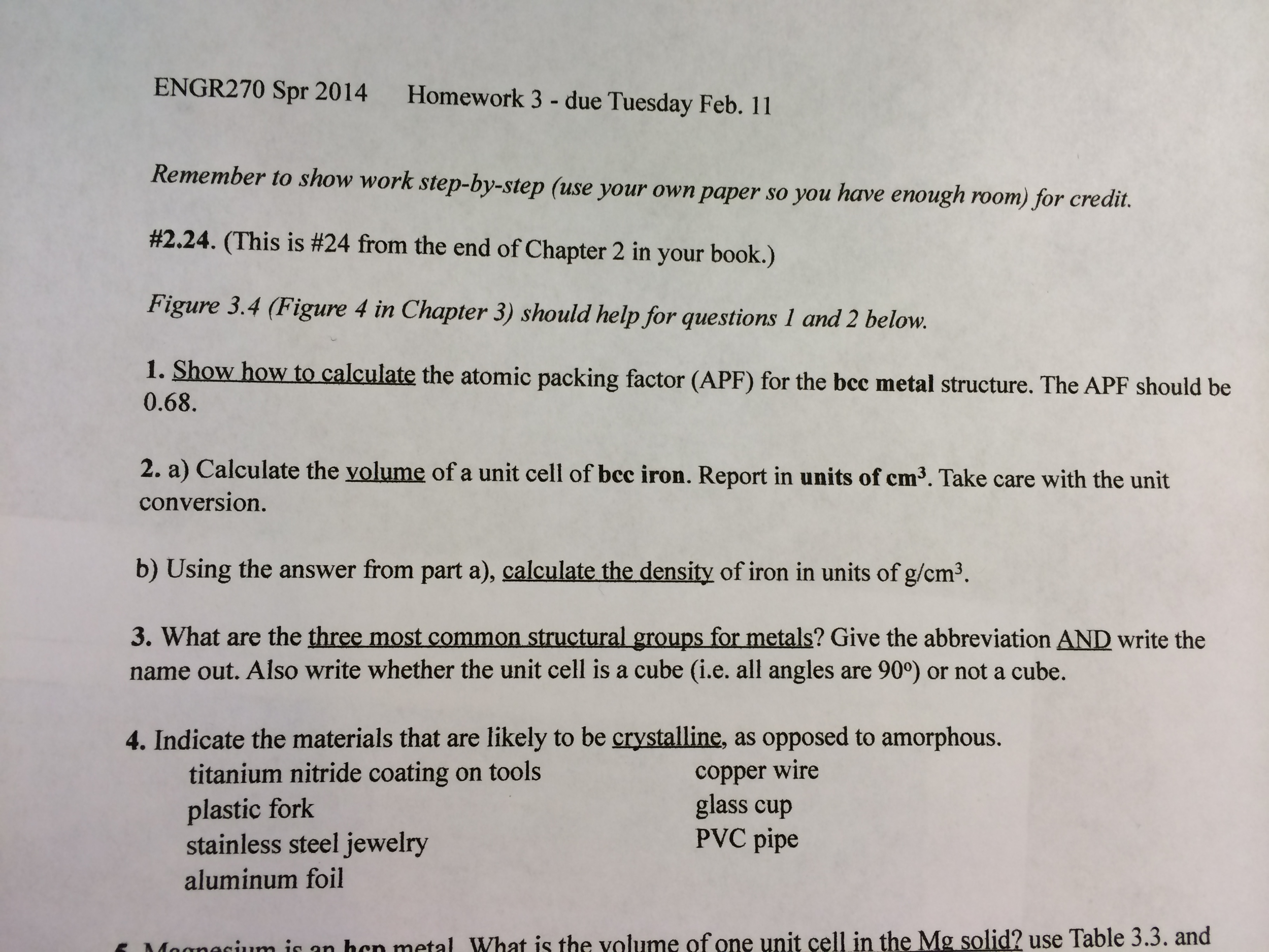 62 factor math Calculate Show (A Atomic Packing The Factor How Solved: To