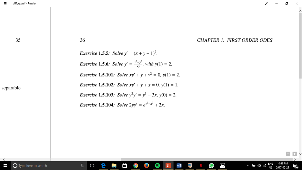 Solved E Diffyqs Pdf Reader In C We Want Y 1 So In C Thu Chegg Com