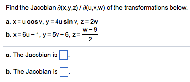 Solved Find The Jacobian Partial Differential X Y Chegg Com