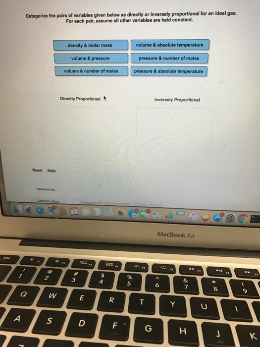Solved Categorize The Pairs Of Variables Given Below As D